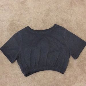 Grey crop top tee